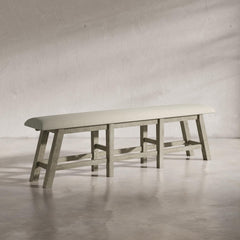 Telluride Driftwood Trestle Counter Dining Table w/ 6 Stools, Bench - Ornate Home