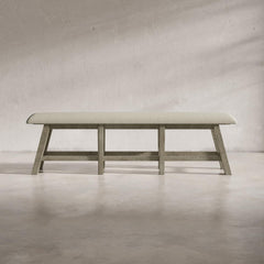 Telluride Driftwood Trestle Counter Dining Table w/ 6 Stools, Bench - Ornate Home