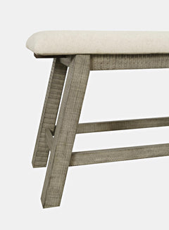 Telluride Driftwood Trestle Counter Dining Table w/ 6 Stools, Bench - Ornate Home