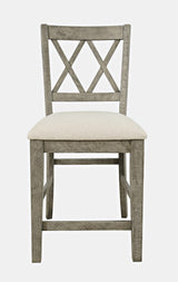 Telluride Driftwood Trestle Counter Dining Table w/ 4 Stools - Ornate Home