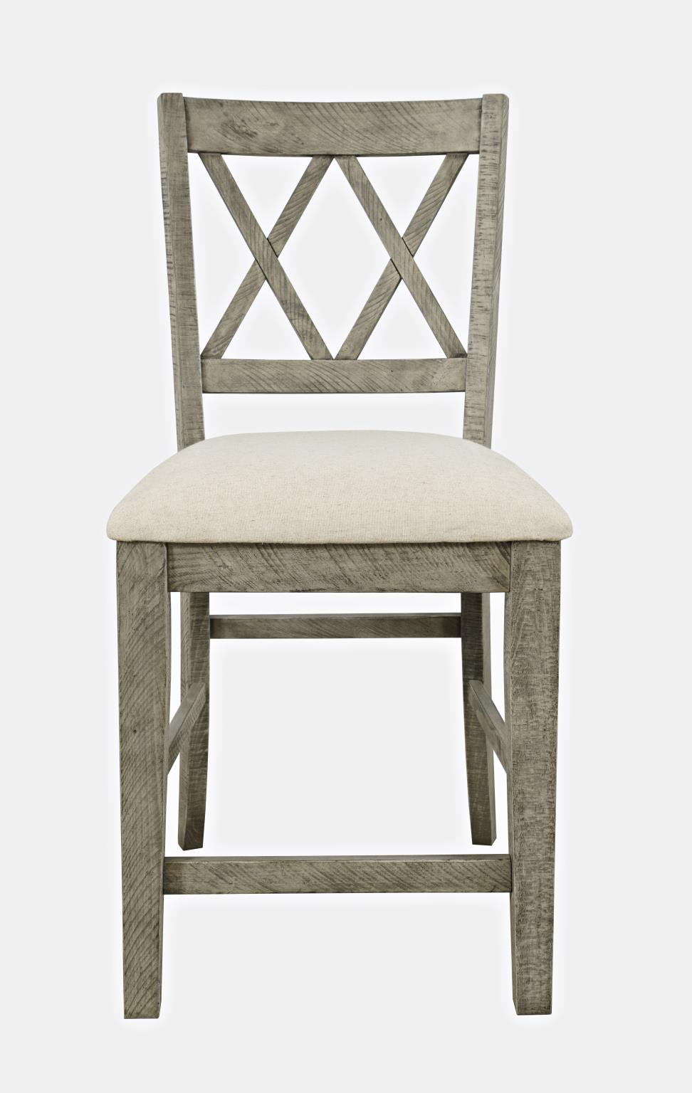 Telluride Driftwood Trestle Counter Dining Table w/ 4 Stools - Ornate Home