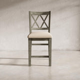 Telluride Driftwood Trestle Counter Dining Table w/ 4 Stools - Ornate Home