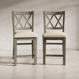 Telluride Driftwood Trestle Counter Dining Table w/ 4 Stools - Ornate Home