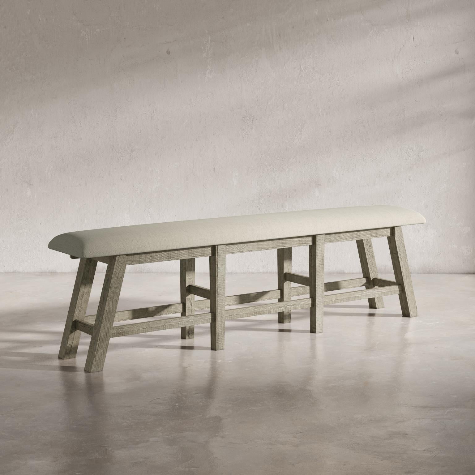 Telluride Driftwood Trestle Counter Dining Table w/ 4 Stools, Bench - Ornate Home