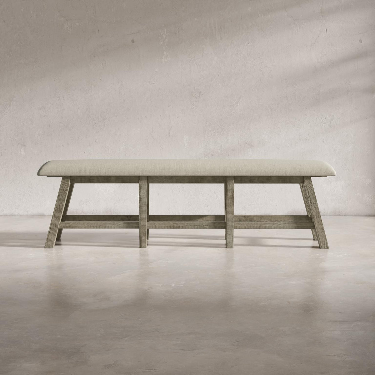 Telluride Driftwood Trestle Counter Dining Table w/ 4 Stools, Bench - Ornate Home