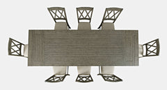 Telluride Driftwood Trestle Counter Dining Table w/ 8 Stools - Ornate Home