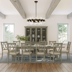 Telluride Driftwood Trestle Dining Table w/ 10 Chairs - Ornate Home