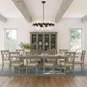 Telluride Driftwood Trestle Dining Table w/ 10 Chairs - Ornate Home