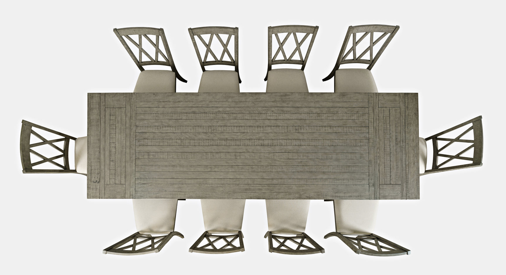 Telluride Driftwood Trestle Dining Table w/ 10 Chairs - Ornate Home