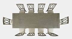Telluride Driftwood Trestle Dining Table w/ 10 Chairs - Ornate Home