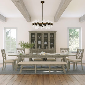 Telluride Driftwood Trestle Dining Table w/ 4 Chairs - Ornate Home