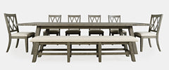 Telluride Driftwood Trestle Dining Table w/ 6 Chairs, Bench - Ornate Home