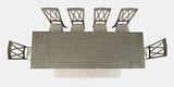 Telluride Driftwood Trestle Dining Table w/ 6 Chairs, Bench - Ornate Home