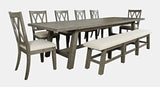 Telluride Driftwood Trestle Dining Table w/ 6 Chairs, Bench - Ornate Home