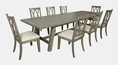 Telluride Driftwood Trestle Dining Table w/ 8 Chairs - Ornate Home