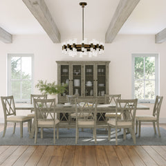 Telluride Driftwood Trestle Dining Table w/ 8 Chairs - Ornate Home