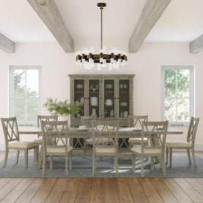 Telluride Driftwood Trestle Dining Table w/ 8 Chairs - Ornate Home