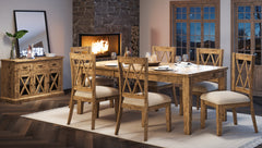 Telluride Gold Ext Dining Table w/ 6 Chairs - Ornate Home