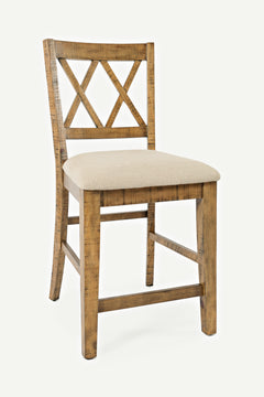 Telluride Gold Trestle Counter Dining Table w/ 4 Stools - Ornate Home