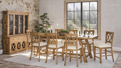 Telluride Gold Trestle Counter Dining Table w/ 4 Stools - Ornate Home