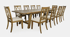 Telluride Gold Trestle Dining Table w/ 10 Chairs - Ornate Home