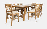 Telluride Gold Trestle Dining Table w/ 10 Stools - Ornate Home