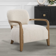 Telluride White Natural Shearling Accent Chair - Ornate Home