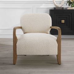 Telluride White Natural Shearling Accent Chair - Ornate Home