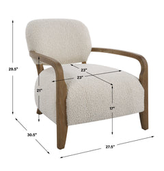 Telluride White Natural Shearling Accent Chair - Ornate Home