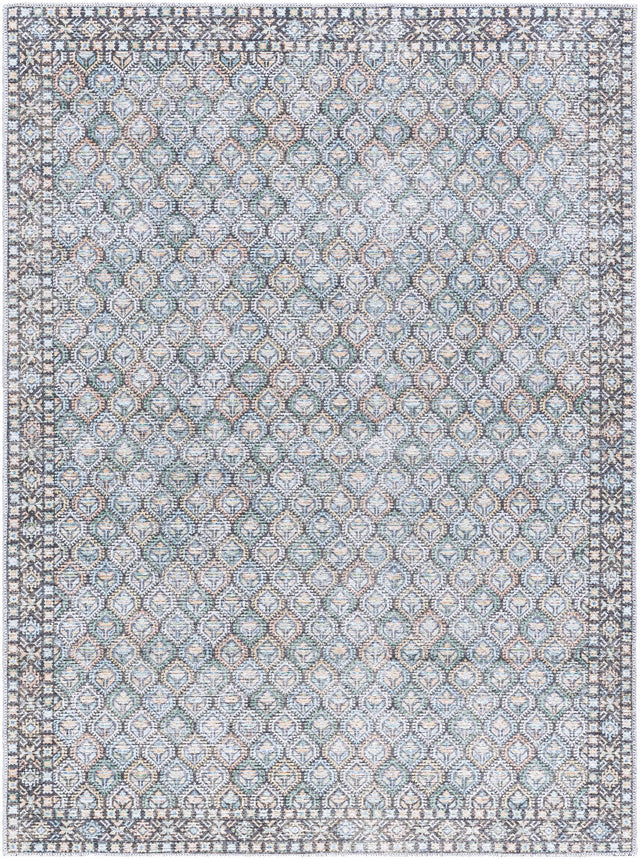 Telma Medium Green Washable Area Rug - Ornate Home