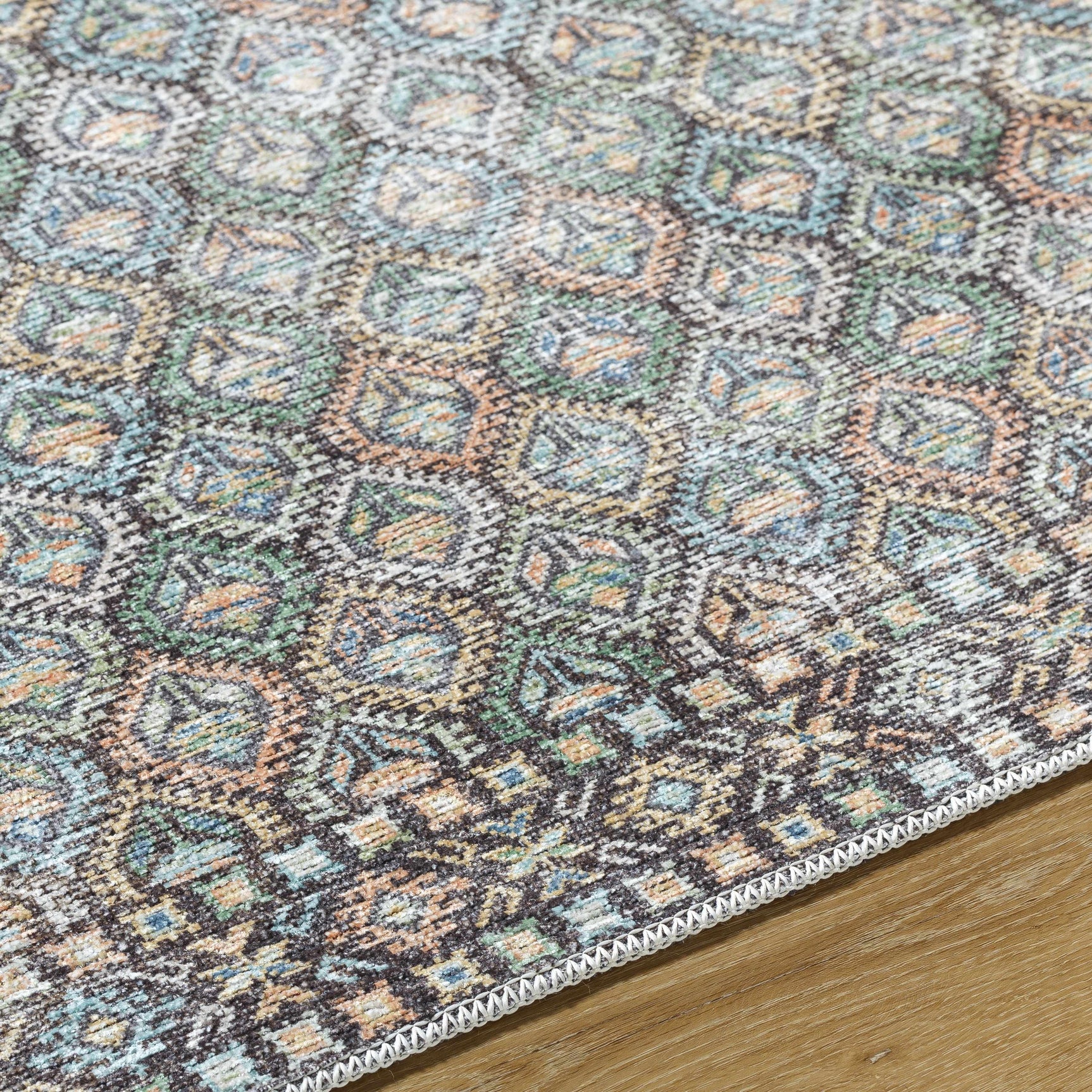 Telma Medium Green Washable Area Rug - Ornate Home
