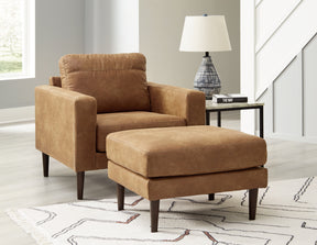 Telora Caramel Chair and Ottoman (Online Special Price) - Ornate Home