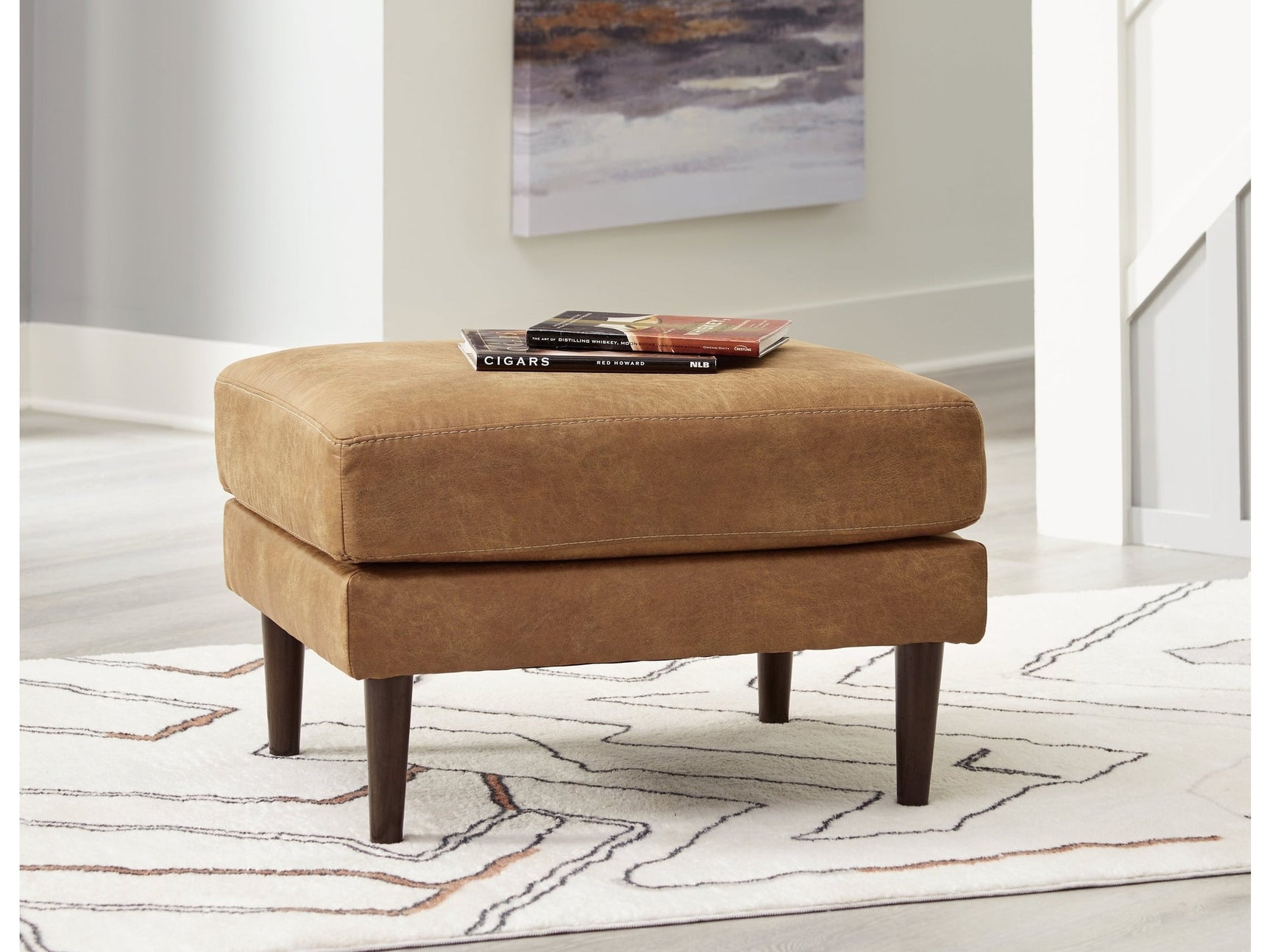Telora Caramel Ottoman (Online Special Price) - Ornate Home