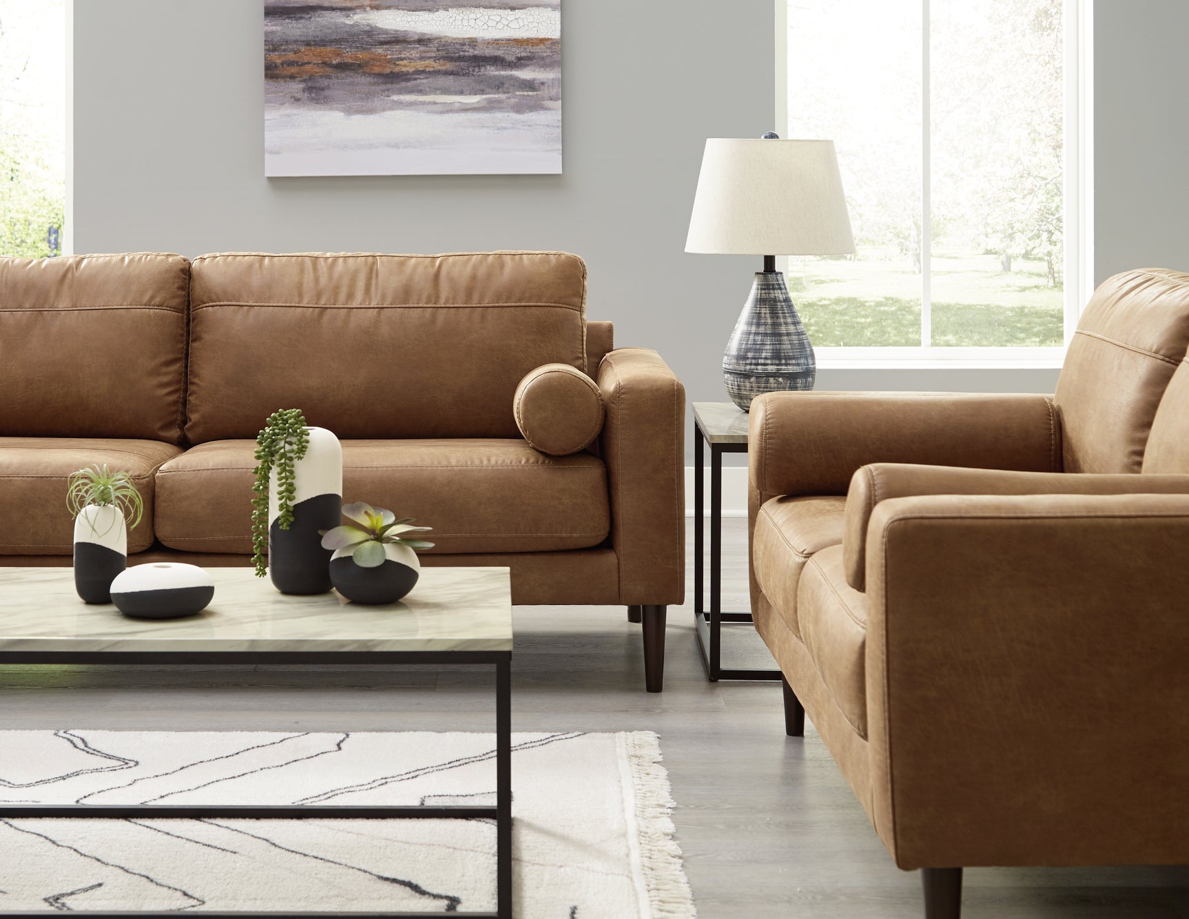 Telora Caramel Sofa and Loveseat - Ornate Home