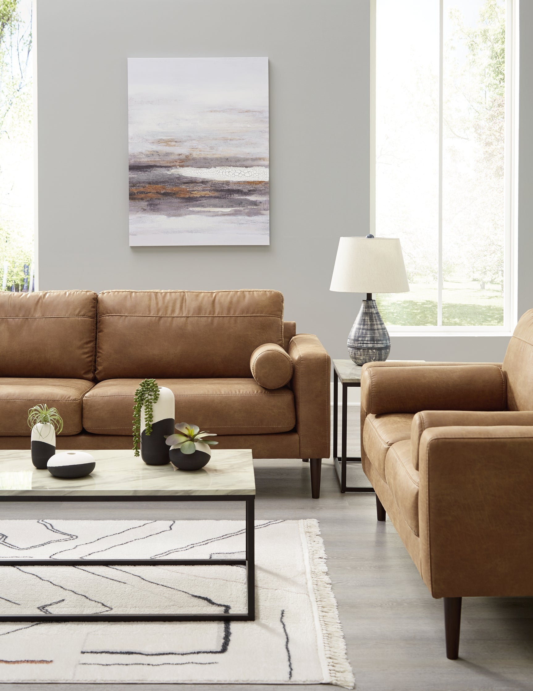 Telora Caramel Sofa and Loveseat - Ornate Home