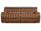 Temmpton Chocolate 2-Piece Power Reclining Sectional Loveseat (Online Special Price) - Ornate Home