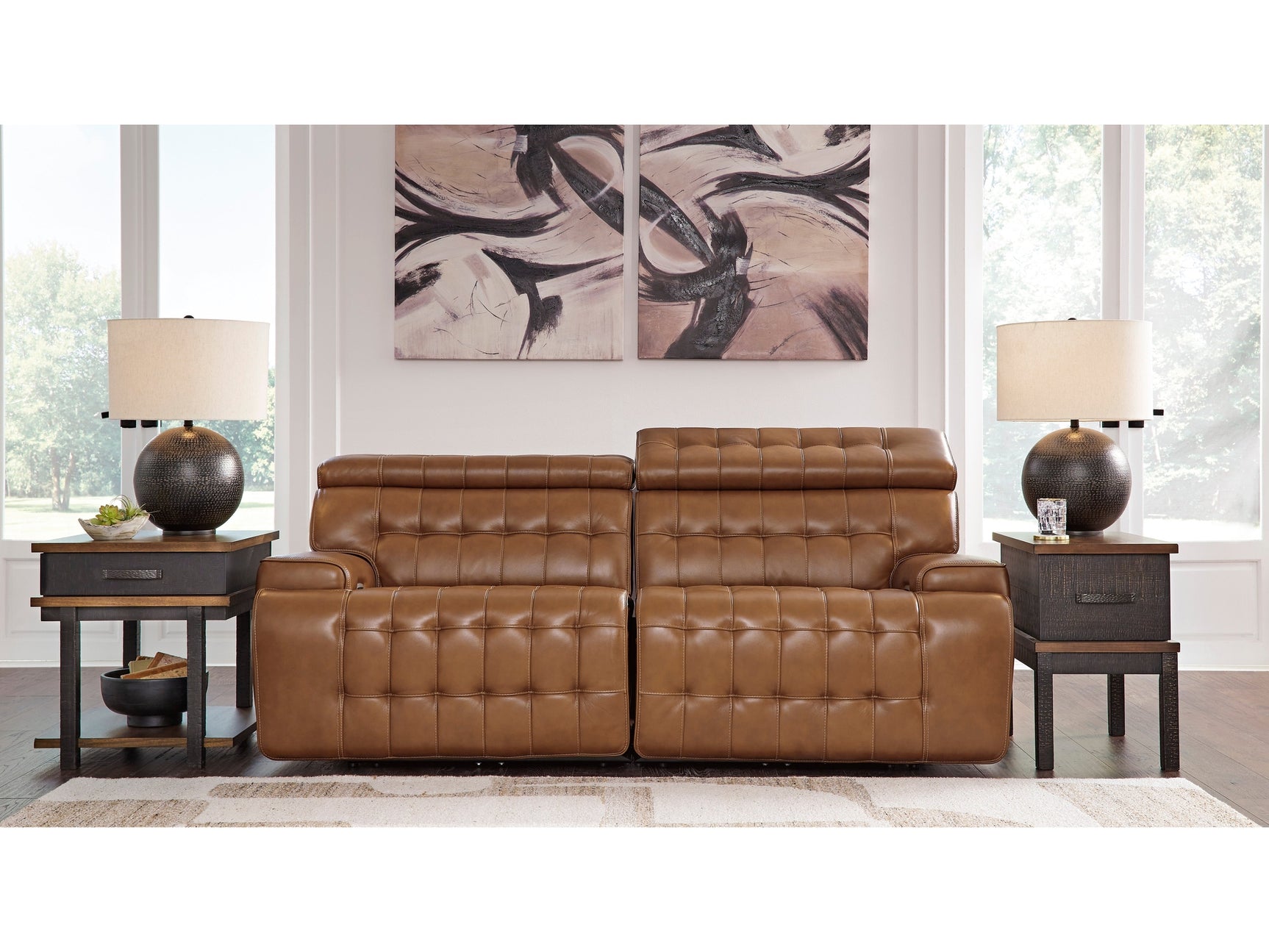 Temmpton Chocolate 2-Piece Power Reclining Sectional Loveseat (Online Special Price) - Ornate Home