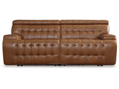 Temmpton Chocolate 2-Piece Power Reclining Sectional Loveseat - Ornate Home