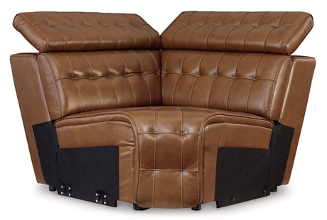 Temmpton Chocolate 3-Piece Corner Power Reclining Sectional Sofa - Ornate Home