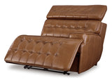 Temmpton Chocolate 3-Piece Power Reclining Sectional Loveseat with Console (Online Special Price) - Ornate Home