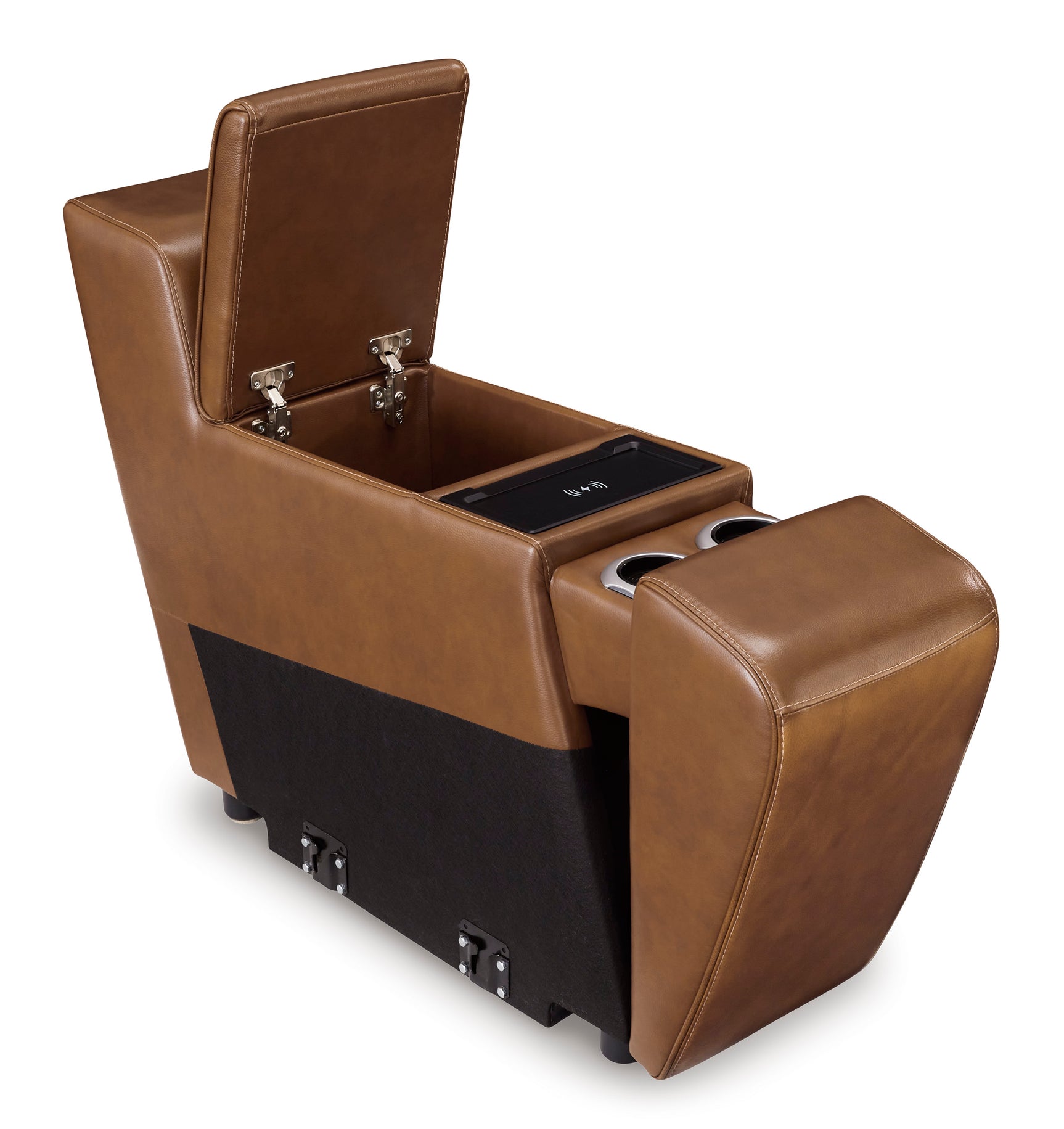 Temmpton Chocolate 3-Piece Power Reclining Sectional Loveseat with Console (Online Special Price) - Ornate Home