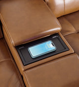 Temmpton Chocolate 3-Piece Power Reclining Sectional Loveseat with Console (Online Special Price) - Ornate Home