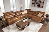 Temmpton Chocolate 6-Piece Power Reclining Sectional - Ornate Home