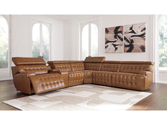 Temmpton Chocolate 6-Piece Power Reclining Sectional - Ornate Home