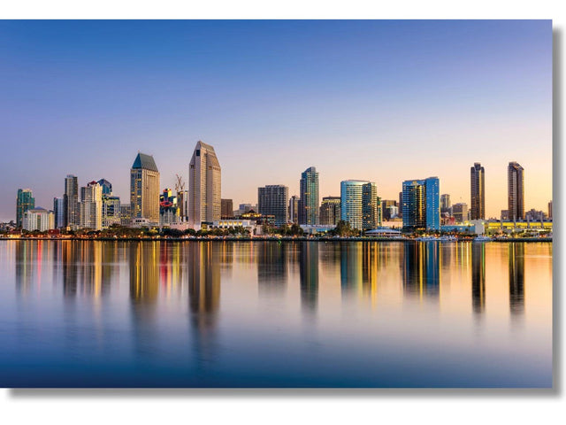 Temp Glass W/ Foil – San Diego Skyline Wall Art - Ornate Home