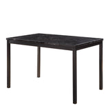 Tempe Black Marble-Top Dining Table - Ornate Home