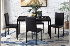 Tempe Black Marble-Top Dining Table - Ornate Home