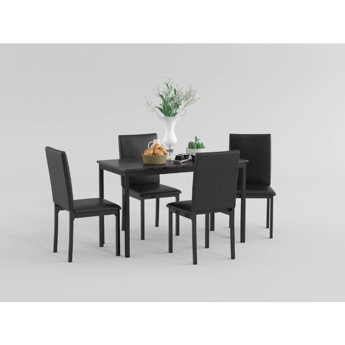 Tempe Black Marble-Top Dining Table - Ornate Home