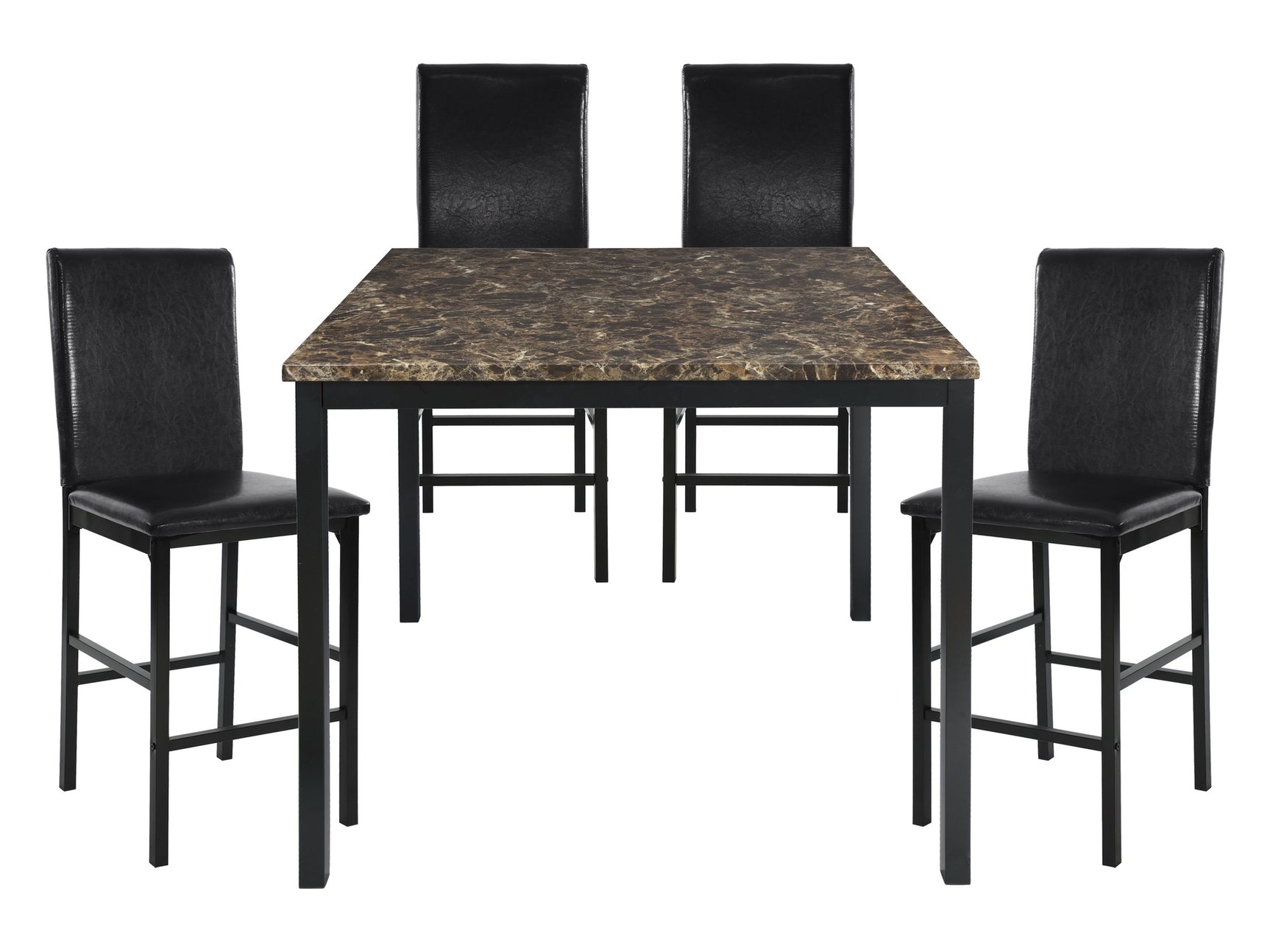 Tempe Brown / Black 5-piece Counter Dinig Table Set - Ornate Home