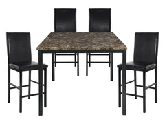 Tempe Brown / Black 5-piece Counter Dinig Table Set - Ornate Home
